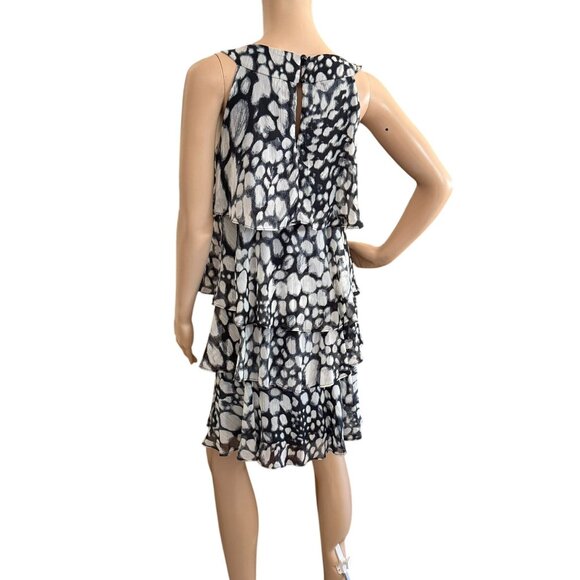 Studio 1 - Flowy Tiered Ruffle Dress - Size 16 - Sleeveless - Egyptian Neckline - Picture 4 of 13